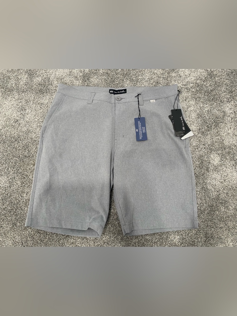 Travis Mathew Mens Beck Shorts Gray Performance Golf Lightweight Stretch 35